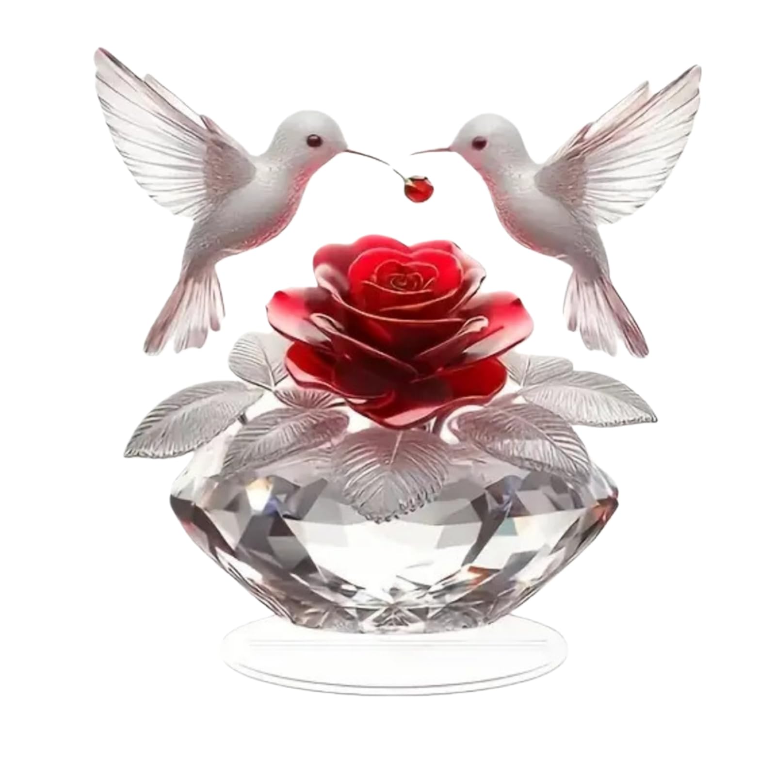 YROHGKPN Branch Bird Statue Figurine Animal Sculpture Home Decors Tabletop Centerpieces Collectible Decorative Figurine Acrylic Flower Branch Bird Sculpture for Home Desk Decoration