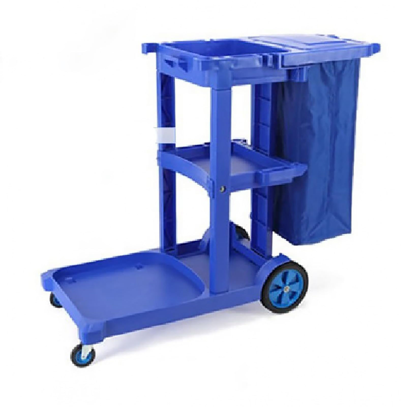 Carrello Multifunzionale per Hotel con Ruote, Ideale per Pulizie Commerciali Tradizionali, Servizio in Camera, Ristorante e Hotel, Colore Blu.
