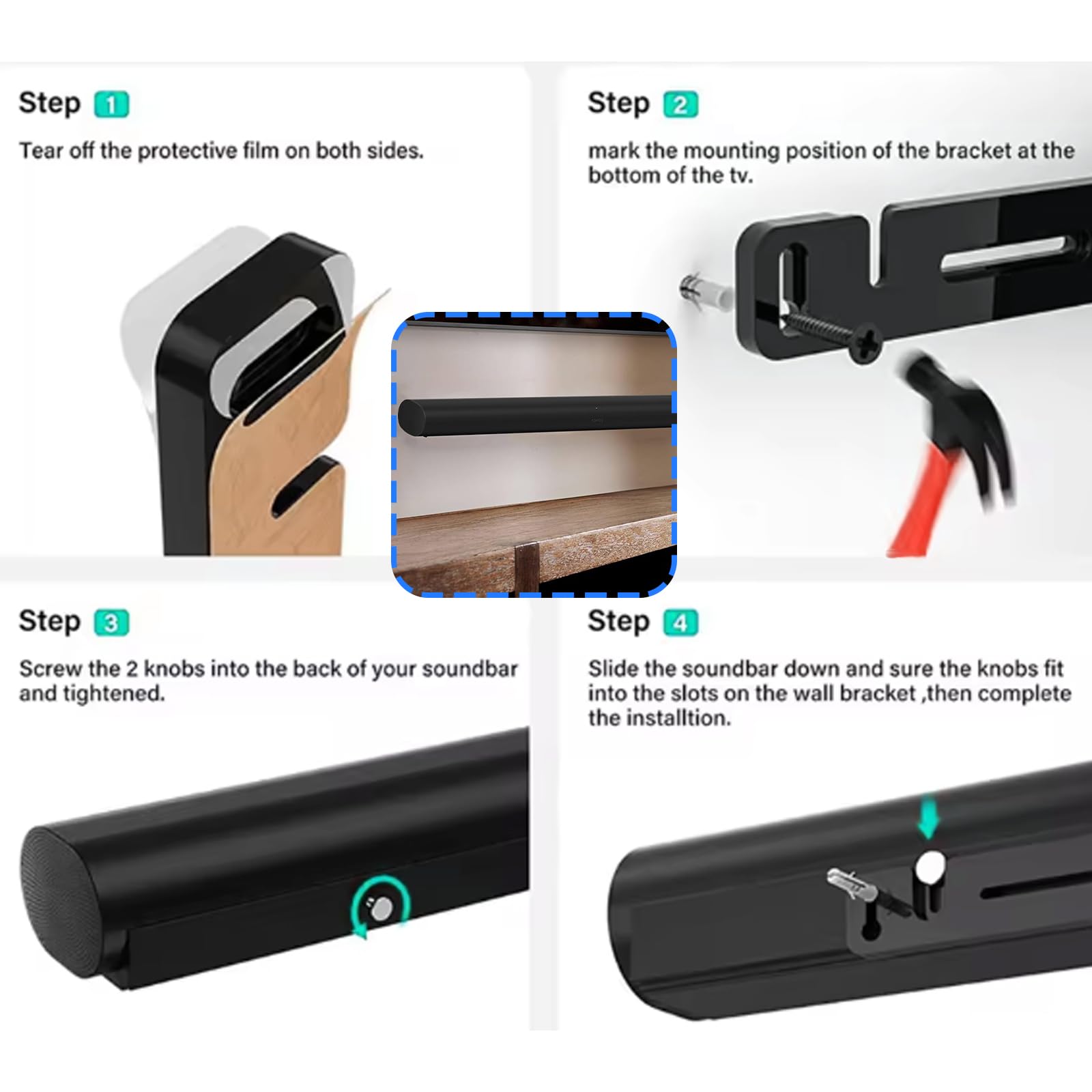 Generisch Soundbar Halterung mit Anti Shock Design, Wandhalterung