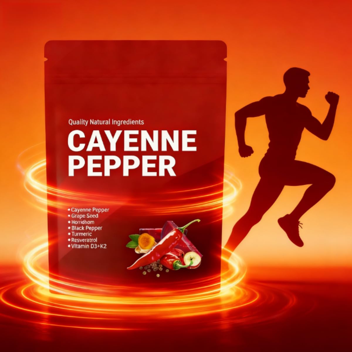【Pimienta de Cayena】Extraída de hierbas naturales, mejora la energía y vitalidad diaria, ayuda a mejorar el metabolismo y promueve la circulación sanguínea.