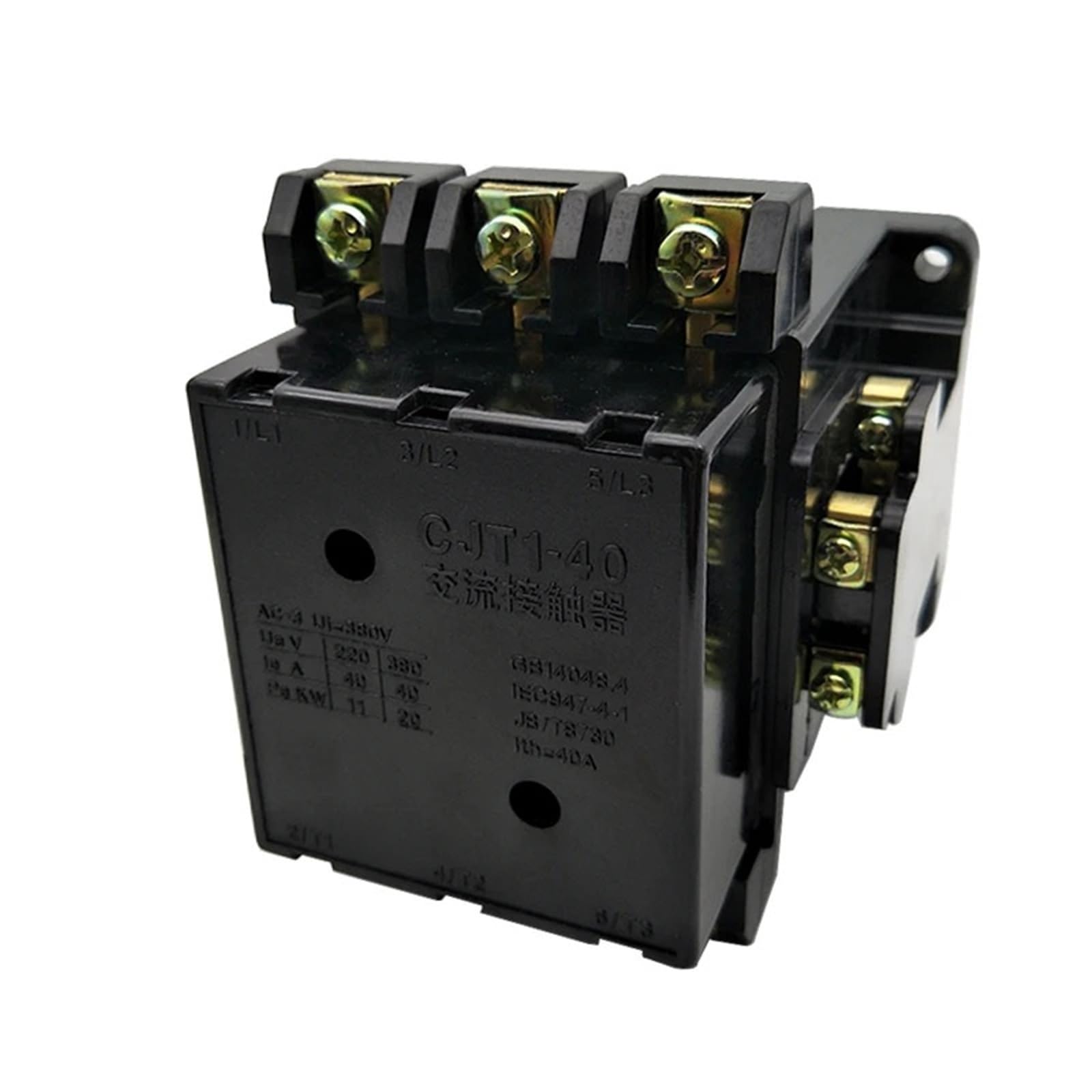 CJT1-40 Motor Control 40A 24V 50Hz Coil 3 Pole 3 Phase 2NO 2NC Universal AC Contactor 1Pcs