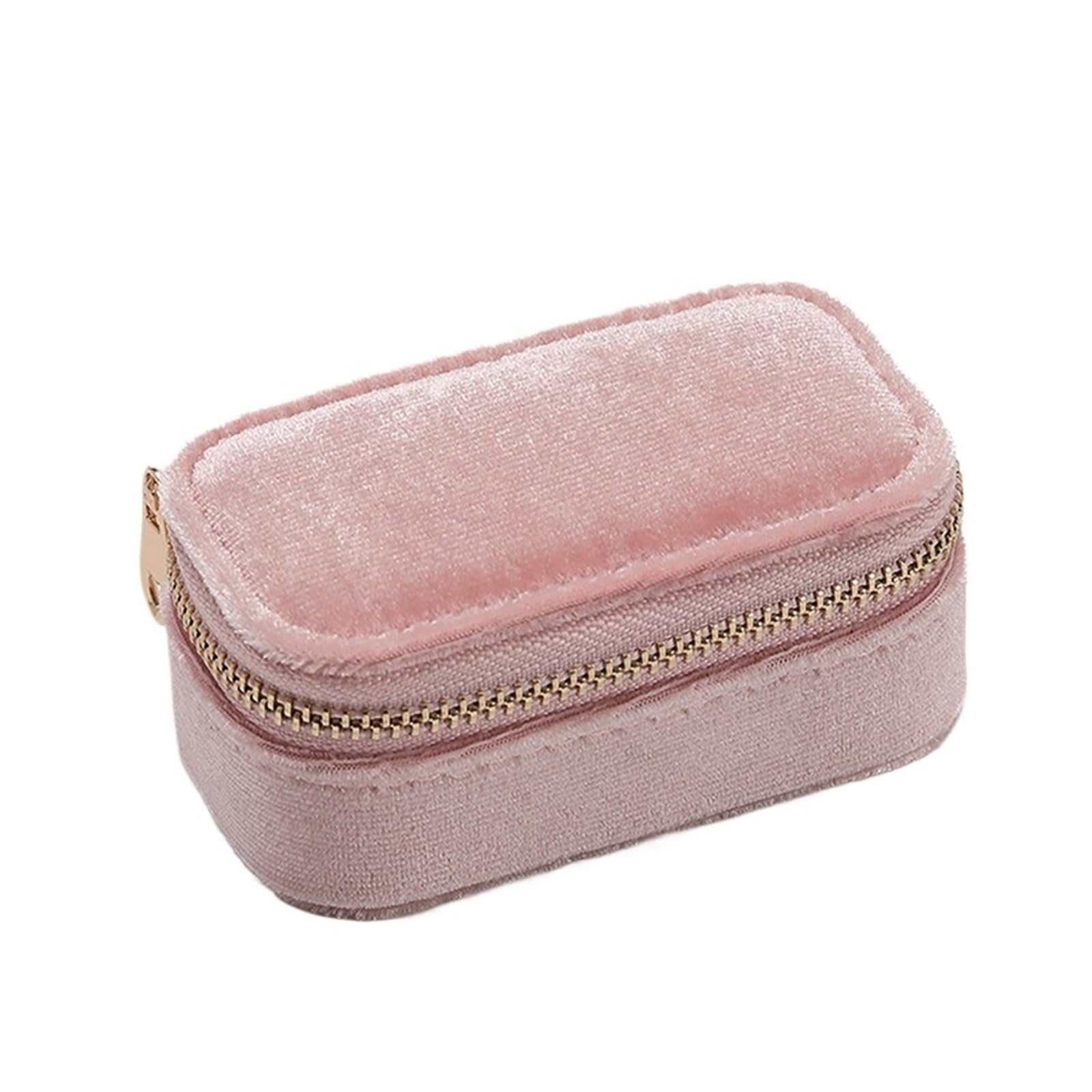 ESTDKMNOS Portable Jewellery Case， Mini Velvet Ring Box Multicolor Single Layer Earrings Necklace Organizer(Color 1)