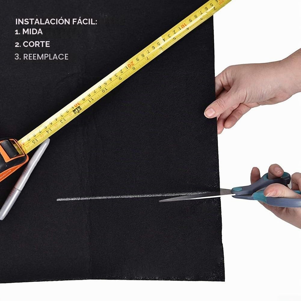 Filtros de carbón activado, hoja de filtro de carbón activo, 1 m x 1 m x 5 mm/10 mm, filtro de campana extractora de cocina, filtro de aire acondicionado, filtro de algodón de alta
