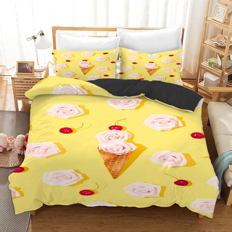 Parure de Lit 240 x 260 Rose Jaune : Le Cadeau d'Anniversaire Idéal