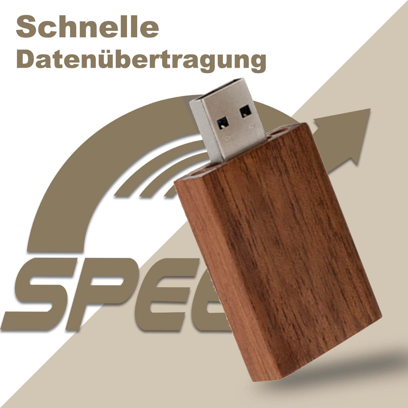 JBOS - Chiavetta USB da 16 GB, in legno, 10 pezzi, USB 2.0, velocità rapida, USB, Flash Drive Wood USB, idea regalo aziendale o regalo per amici, acero
