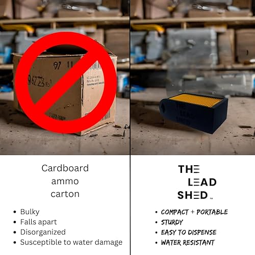 Miniatura 5 de The Lead Shed  Caja de almacenamiento de munición de 0.354 in 50 equipos de recarga resistentes al agua redondos fabricados en EE. UU