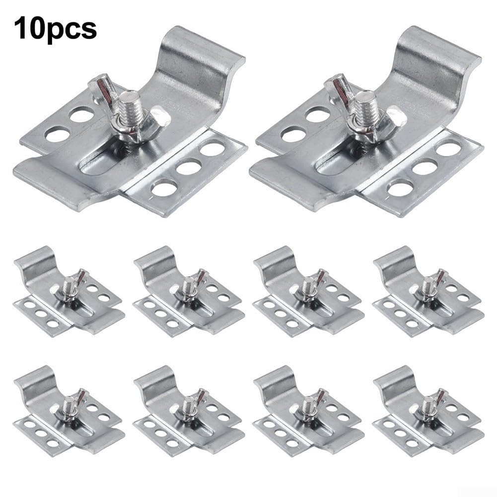 Besttoolifes Kit di 10 clip per lavello sottotop in acciaio resistente, staffe di supporto per piano di lavoro del bagno e della cucina, resistenti alla ruggine, fissaggi regolabili per lavello