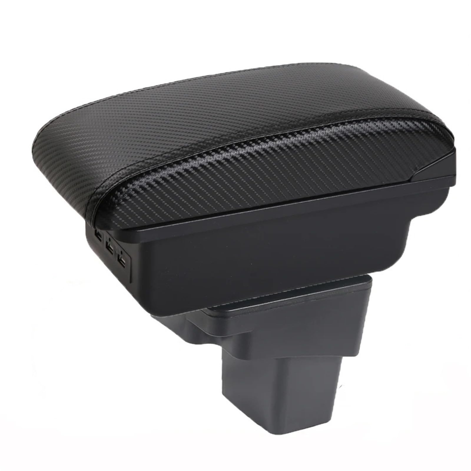 Ecbugat A-3Usb-Black Line For Hyundai For Accent Rb For Solaris For Verna Armrest Box Central Storage Elbow Support For Drivers And Passengers Car Armrest Box(A-3Usb-Black Line)