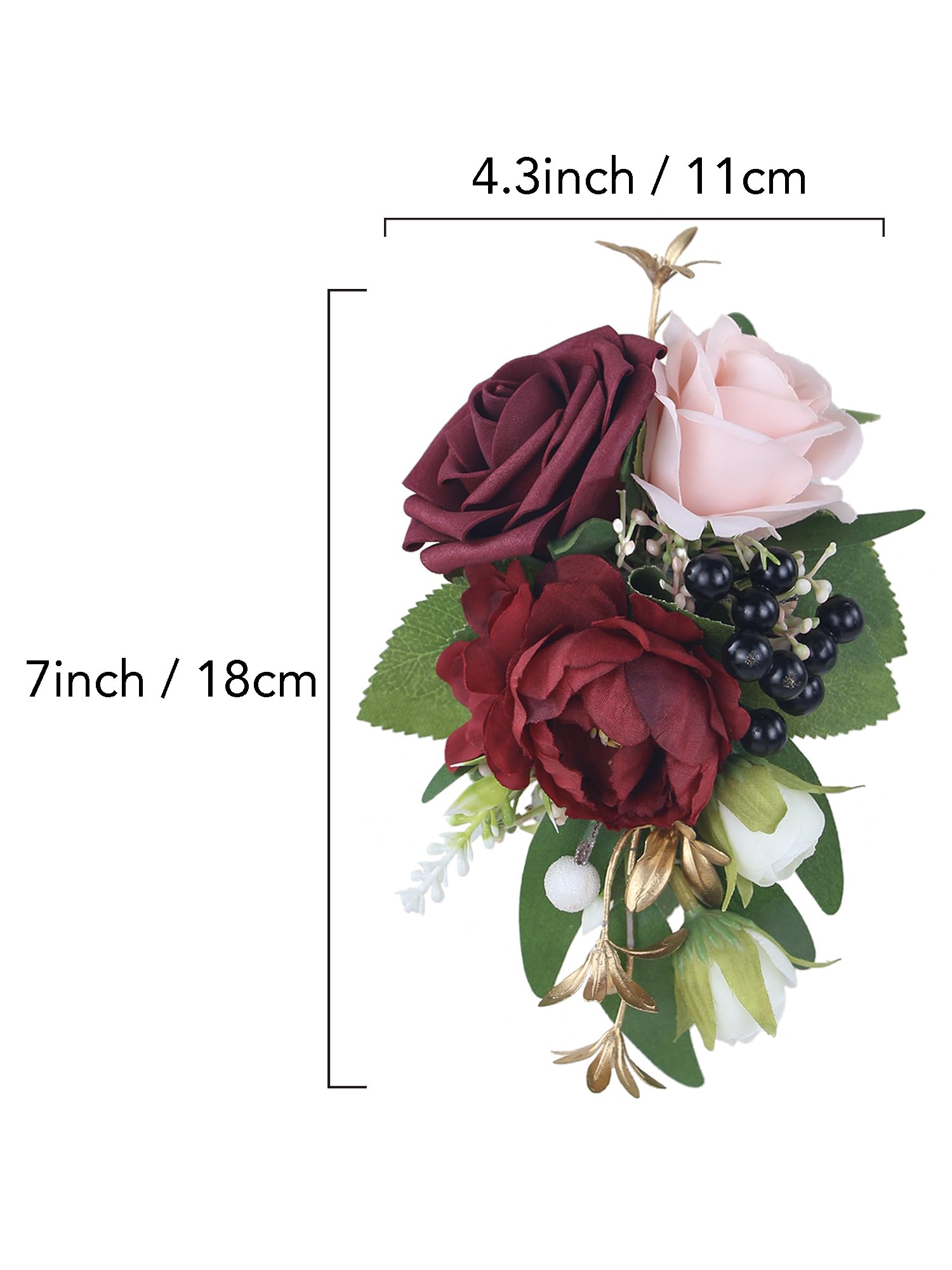 Amazon.com: Rinlong 1Pc Floral Shoulder Corsages Burgundy Red
