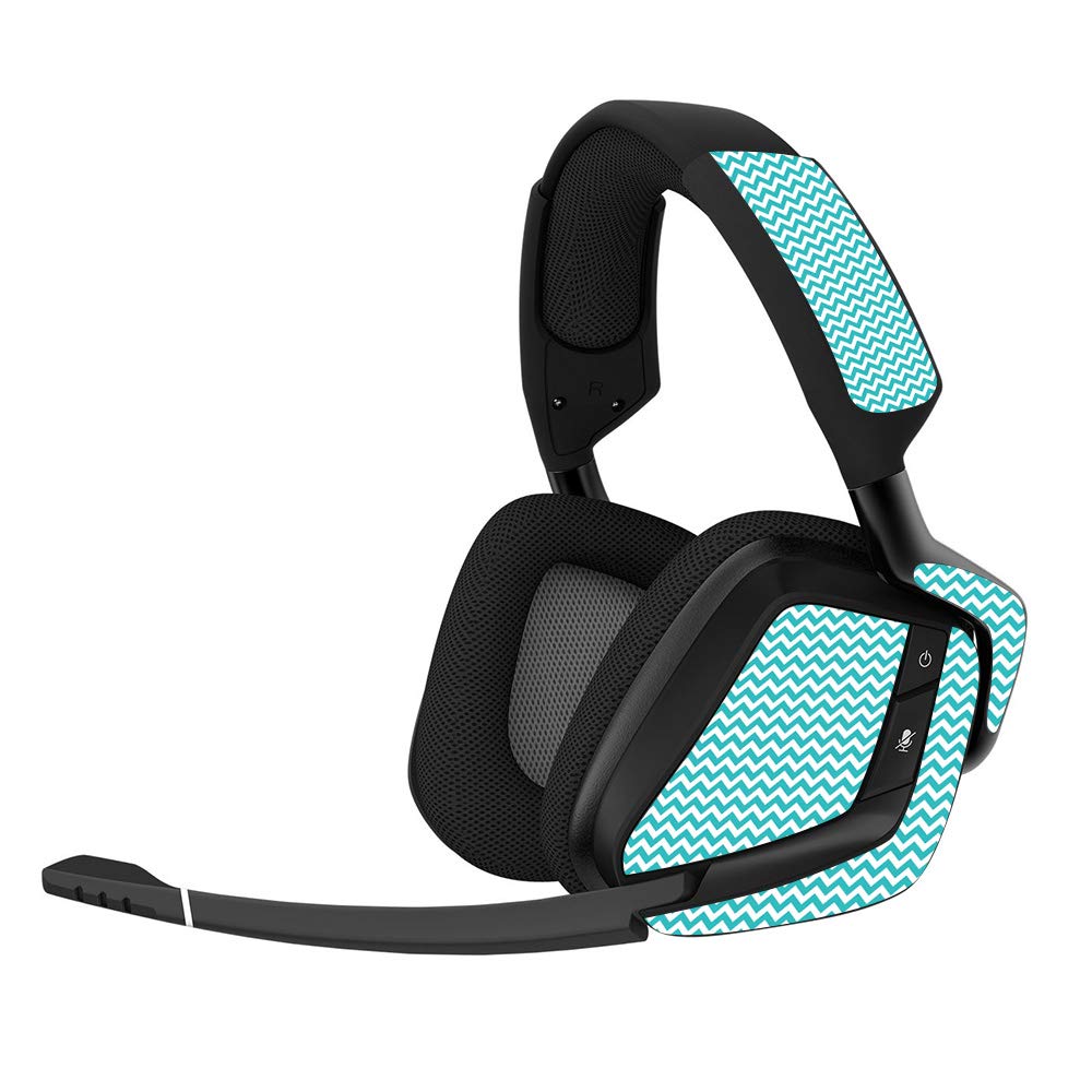 MightySkins Skin Compatible with Corsair Void Pro Gaming Headset - Turquoise Chevron | Protective, Durable, and Unique Vinyl Decal wrap Cover | Easy