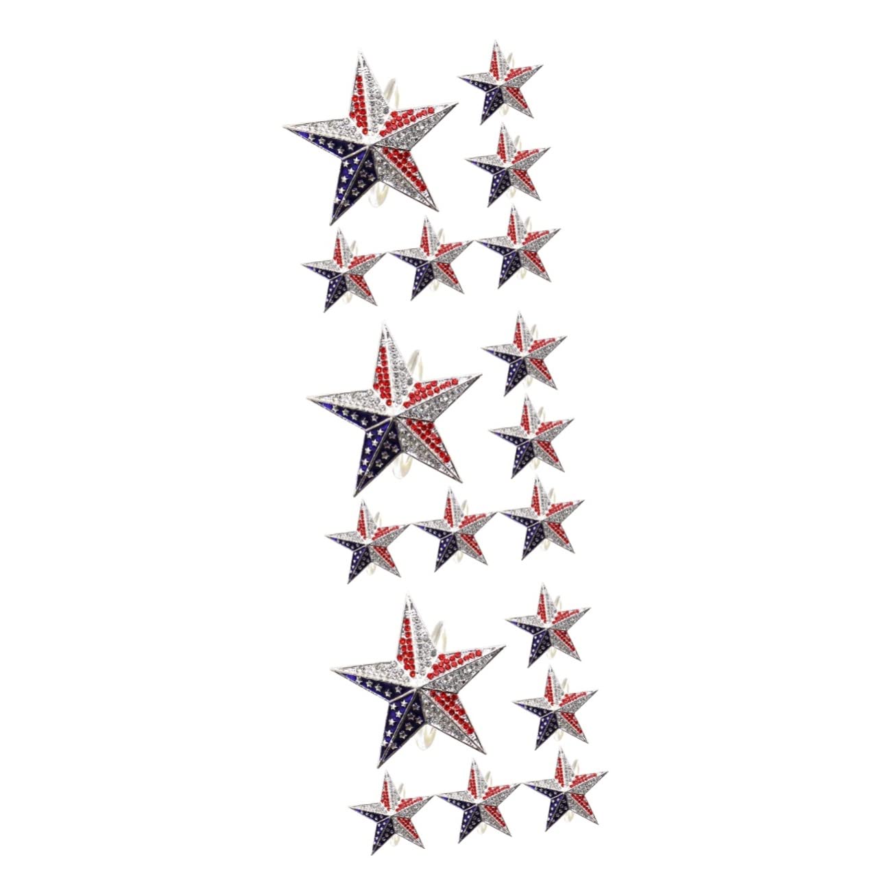 TOPBATHY 18stücke Teiliges Dekorative Fünf- -Stern Napkin Buckles Für Unabhängigkeitstag Design Langlebig Hochwertigem Legierungsmaterial Für Festliche Anlässe