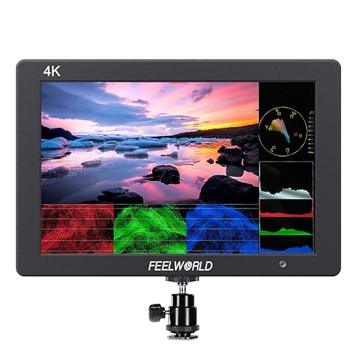 FEELWORLD T7 7 Inch IPS 4K HDMI Camera Field Monitor Video Assist Full HD 1920x1200 Solid Aluminum Housing DSLR Monitor with Peaking Focus False Colors
