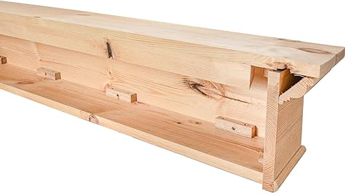 Miniatura 8 de Barton Mantel flotante de madera rectangular de madera de 60 pulgadas, estante de pared rústico de madera, perfecto para decoración y chimeneas