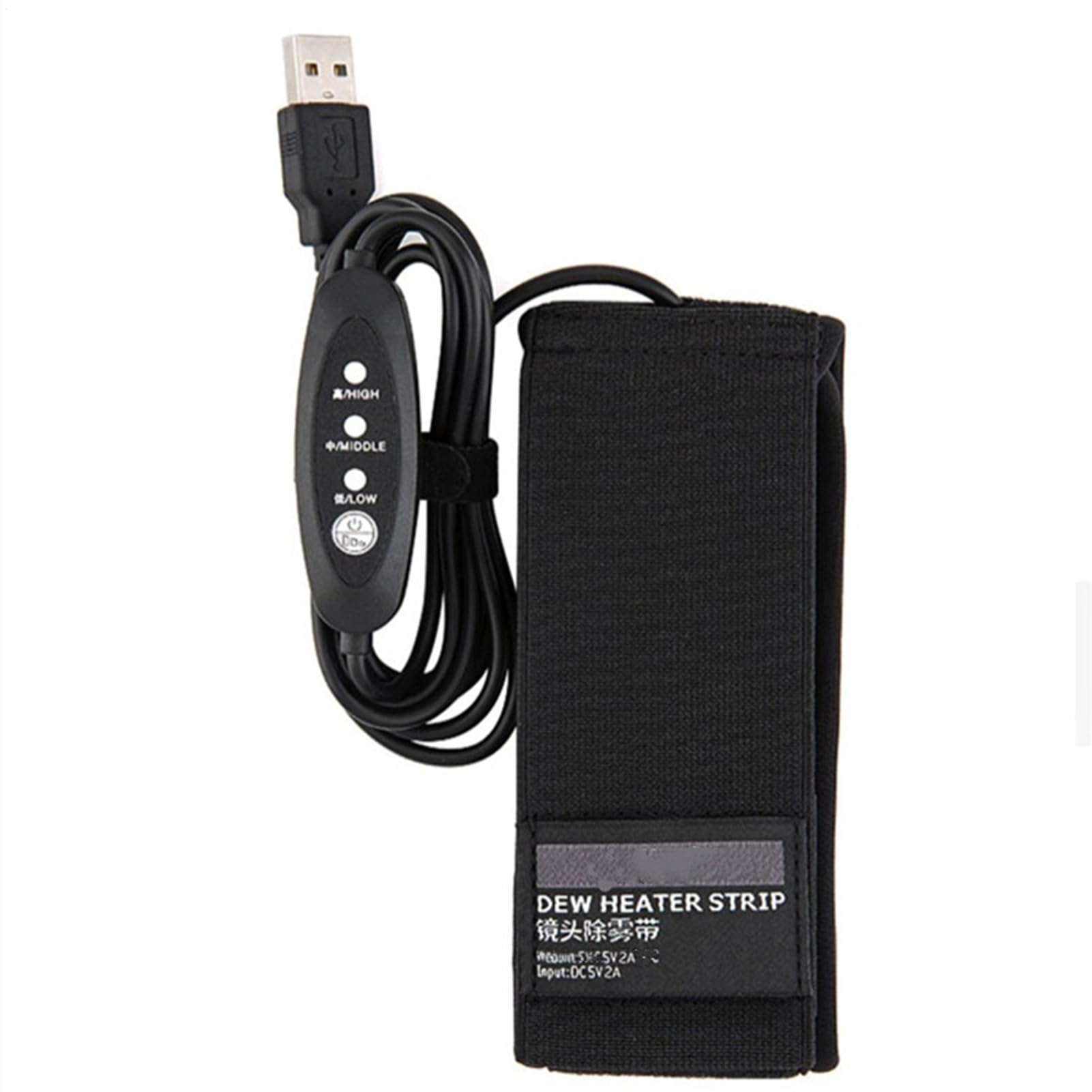 Bande chauffante USB anti-buée pour lentilles 28 x 6,5 cm 3 réglages de chaleur