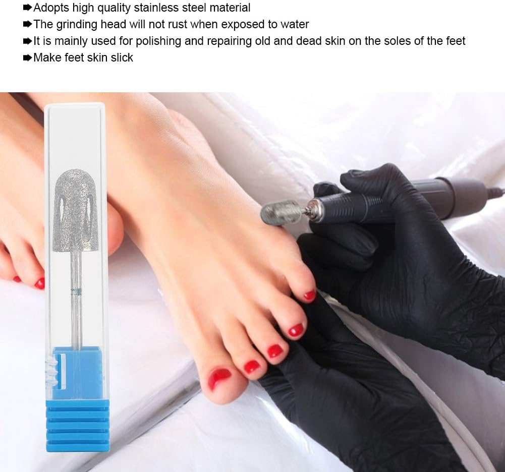 Horoper Stainless Steel Pedicure Nail Drill Bits Professional Nail Polishing Head for Foot Calluses, Sanding, and Polishing, Durabled and High Performance Pedicure Tool for