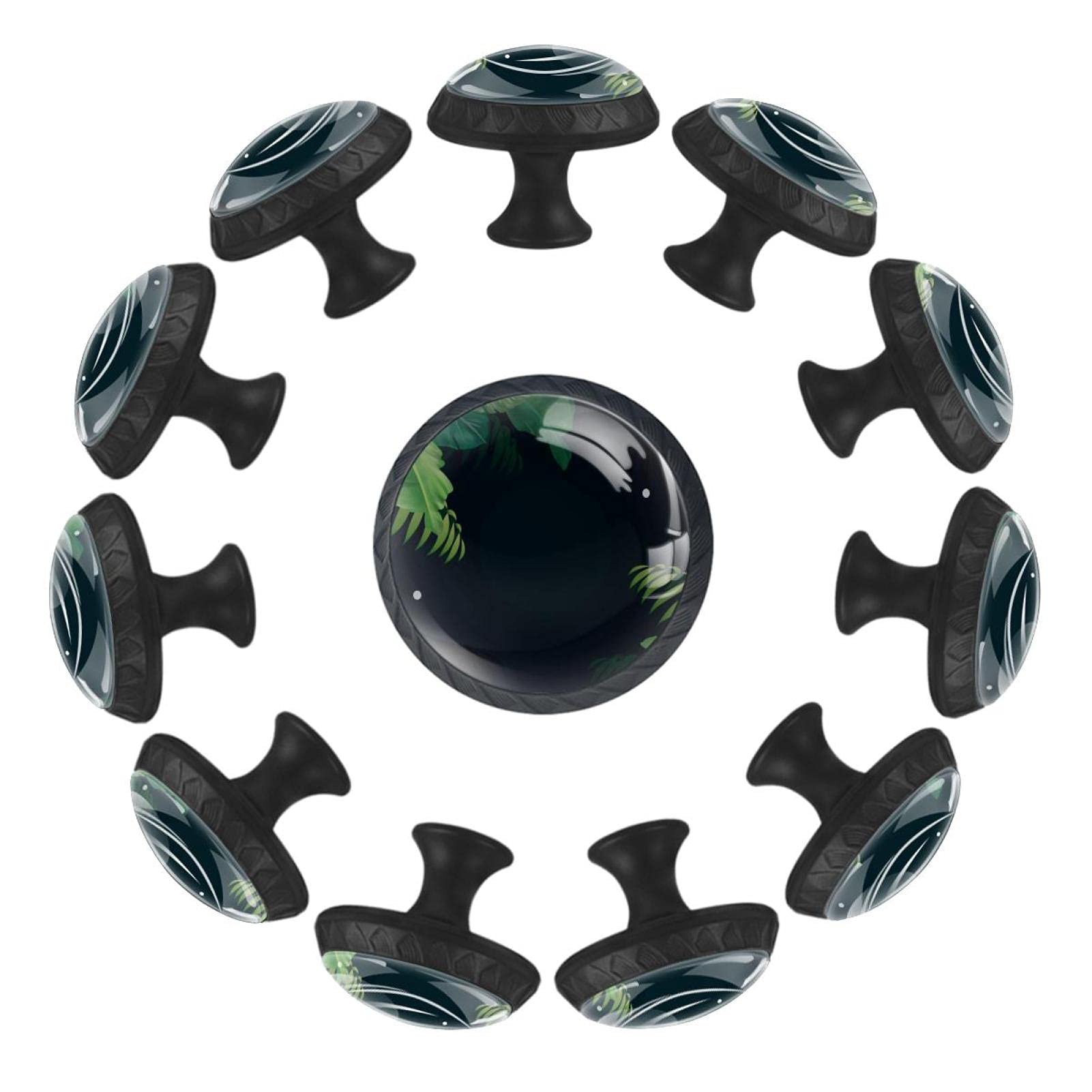 Boutons de tiroir de qualité supérieure à motif botanique lot de 12