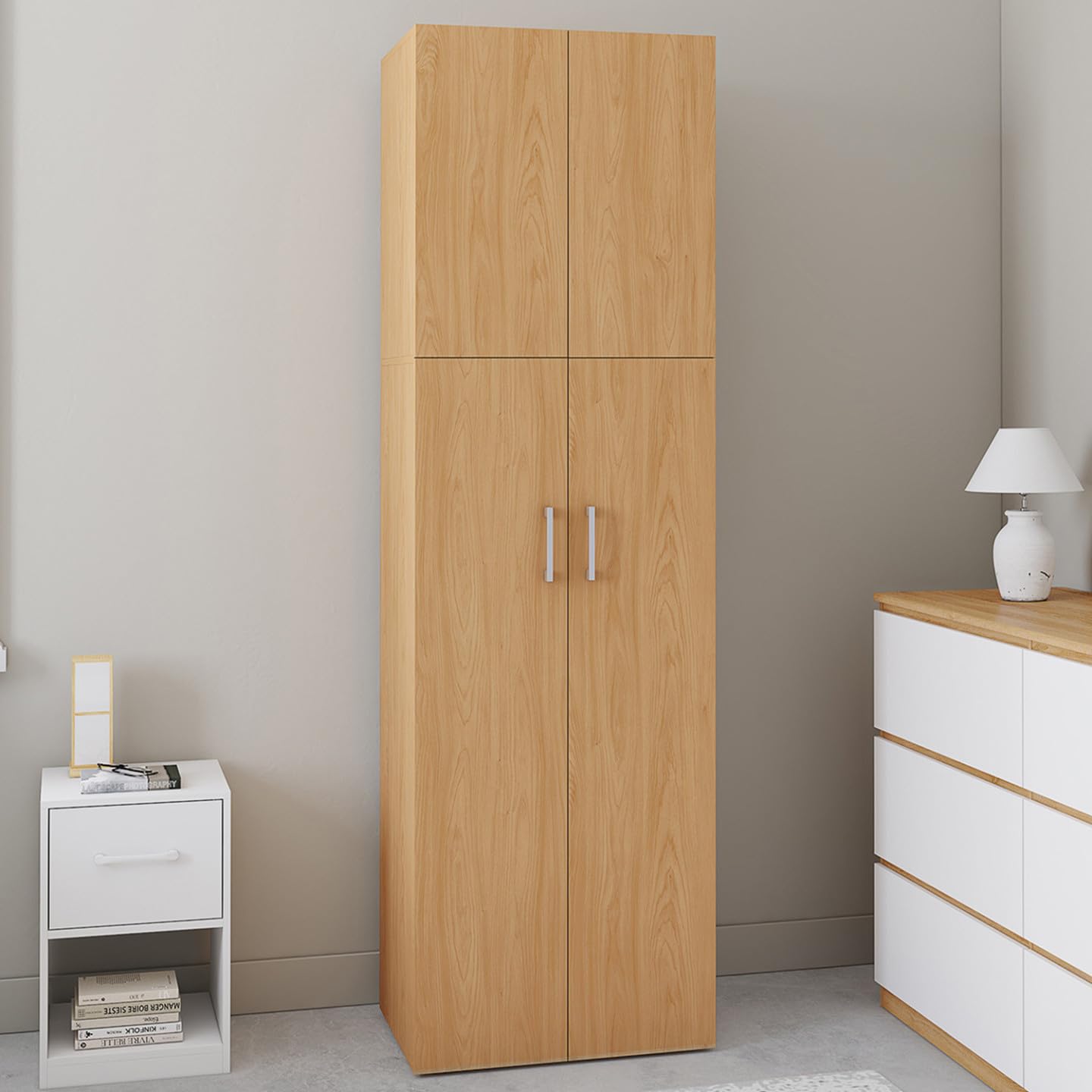 IDMarket - JULIANA Armario de madera de 2 puertas 50 cm con estante