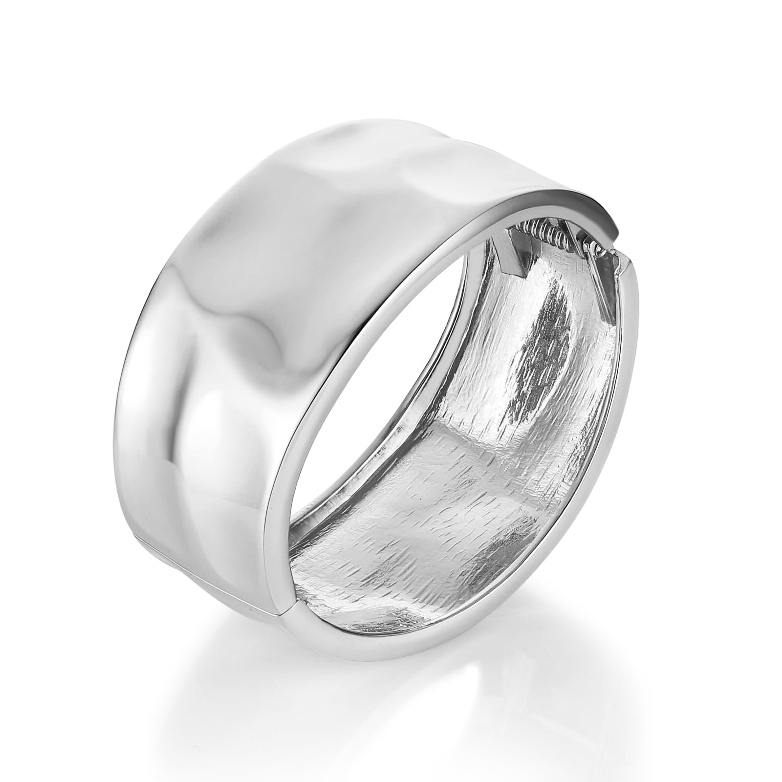 HZMAN Chunky Gold Cuff Bracelets for Women Thick Wide Bangle Bracelet Hammered Open Hinge Wrist Cuff Bracelet Jewelry Gift