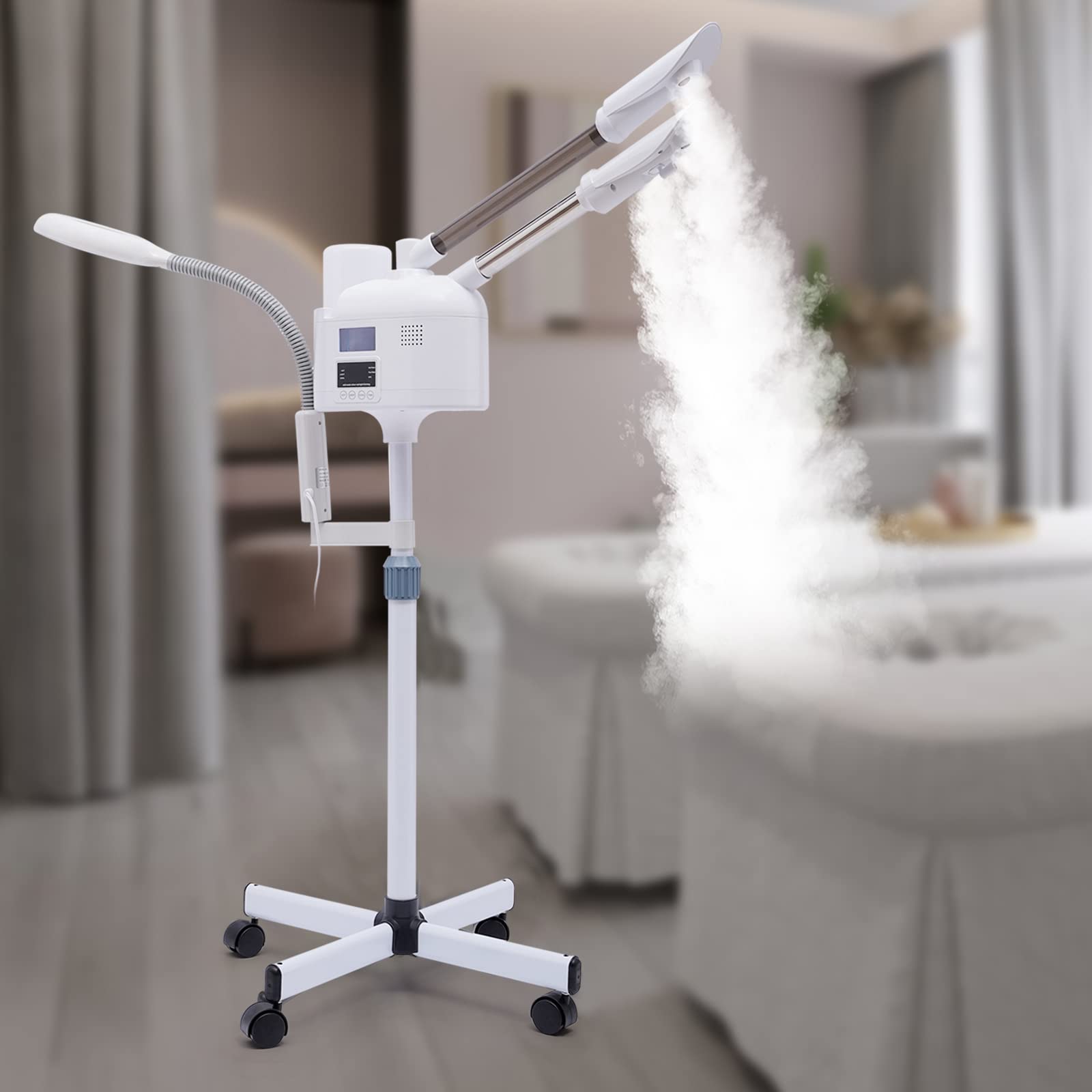Vapore facciale 3 in 1, sauna facciale con lente d'ingrandimento a LED e lente d'ingrandimento, 750 W, per saloni di bellezza, studio, casa, ecc