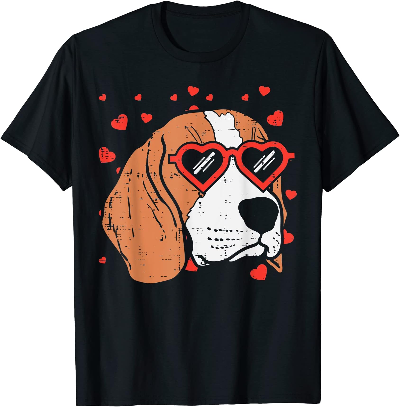 Valentines Day Shirts Men Women Kids GiftsBeagle Face Heart Glasses Cute Valentines Day Dog Lover Gift T-Shirt