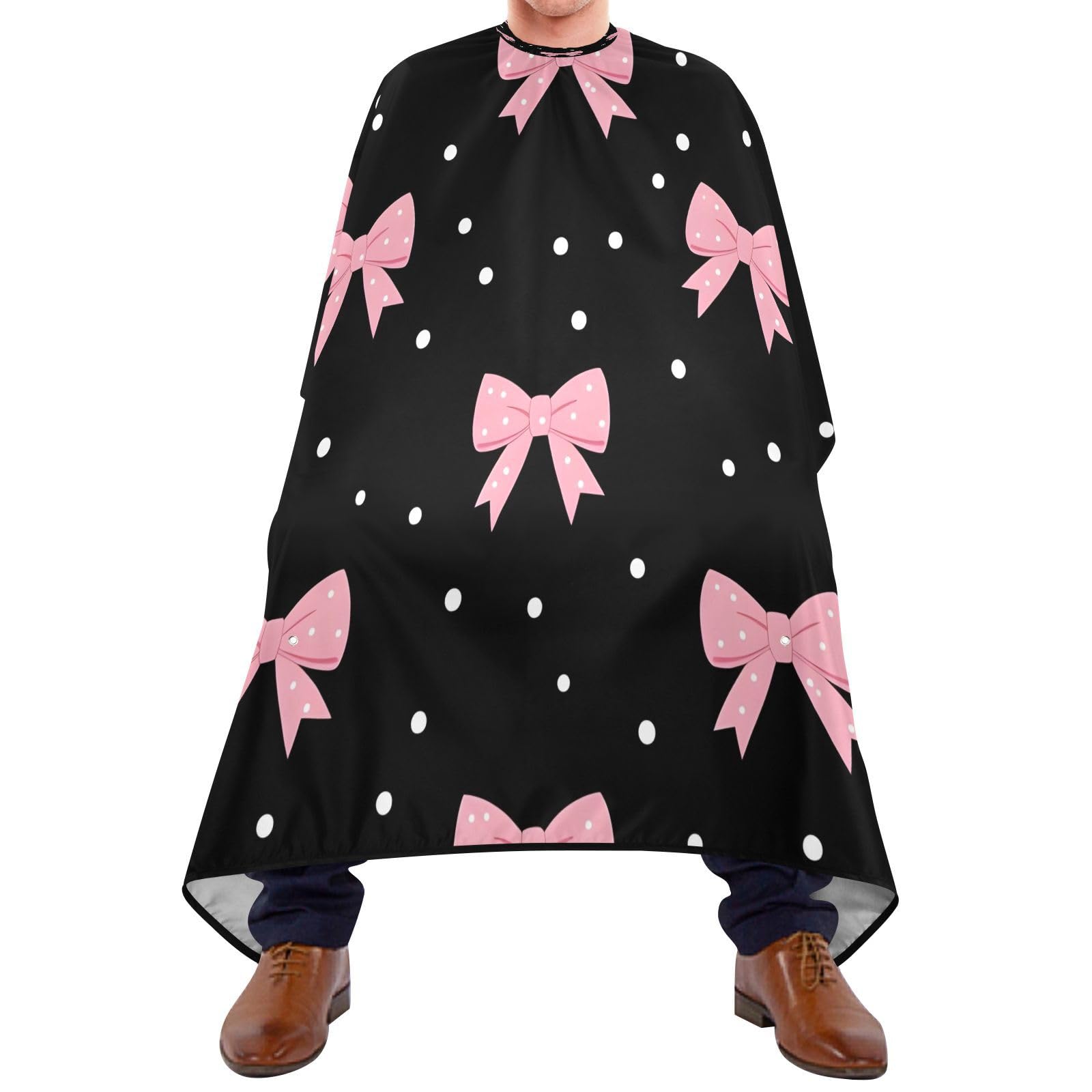 Cute Bow Tie Barber Cape Waterproof Polyester Hair Cutting Salon Cape Adjustable Neckline Hair Hair Cutting Beard Hairdressing Cape Accessories 55×64 Inch-image-10