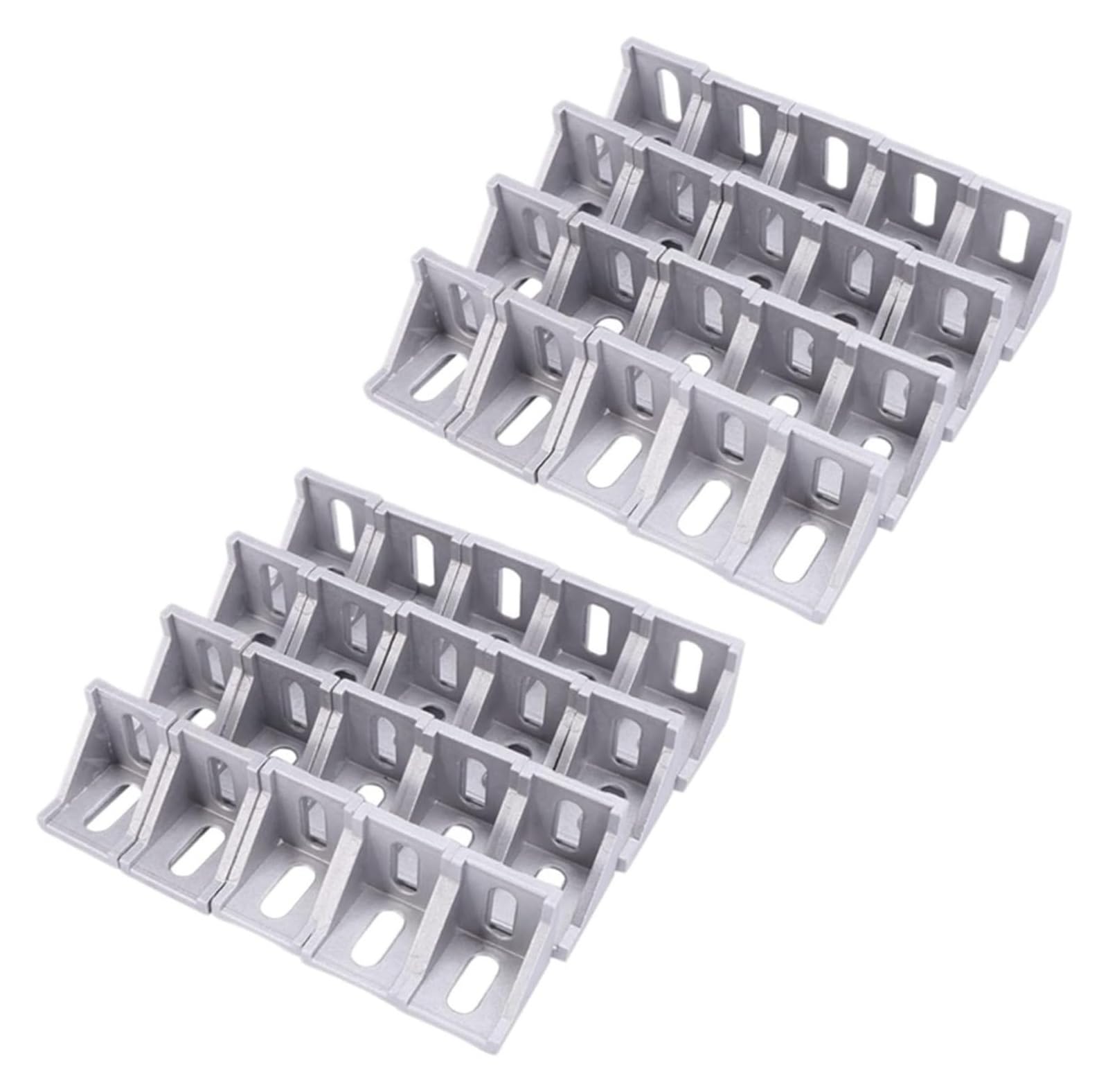 Voplivat Silver Aluminum Profile Corner Brackets 40Pcs 4040 Fitting Angle 40X35 Connector Fastener