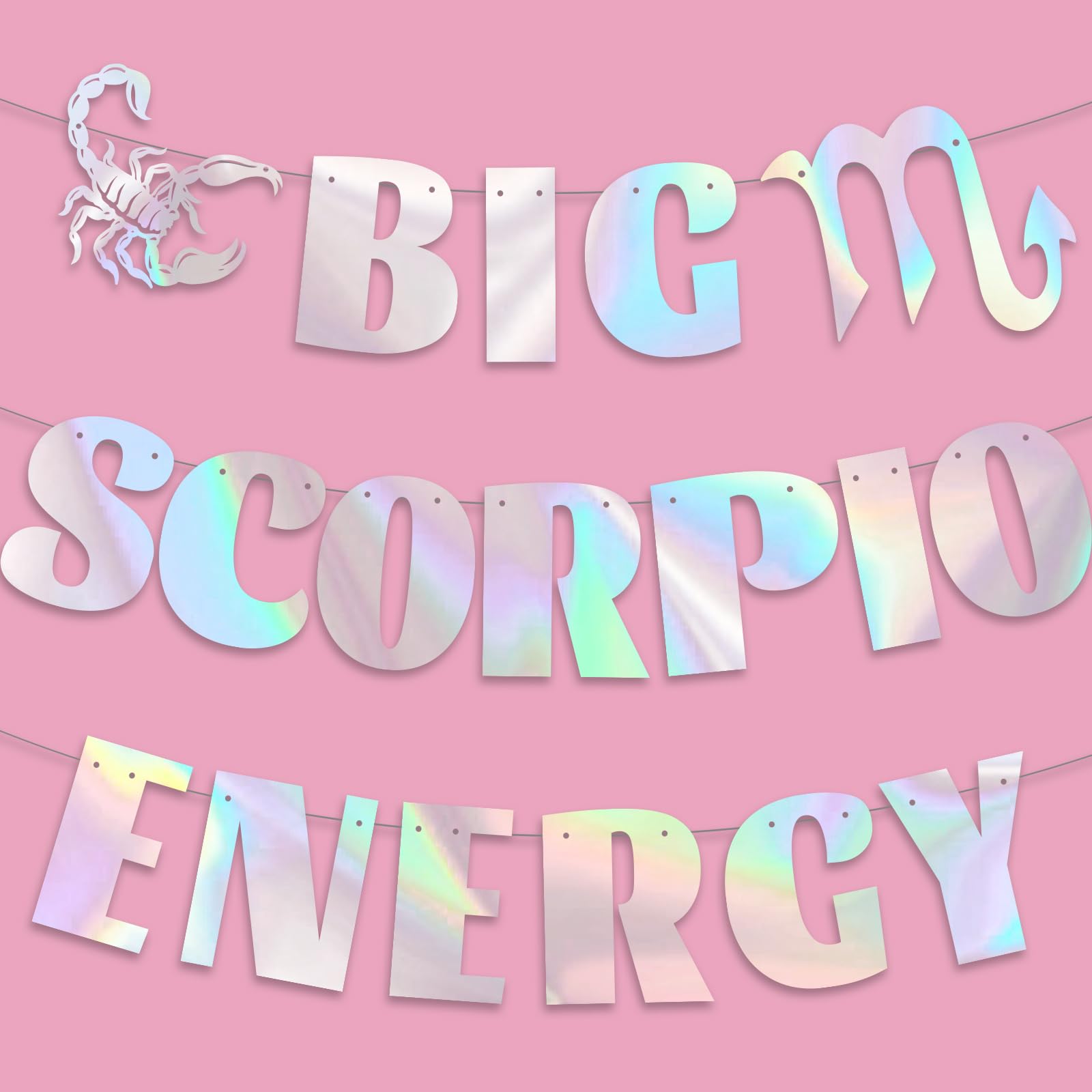 Iridescent Big Scorpio Energy Banner, 12 Constellation Zodiac Scorpio Birthday Party Decorations, Oct/Nov Birthday Party Decorations, Astrology BDAY Party Supplies