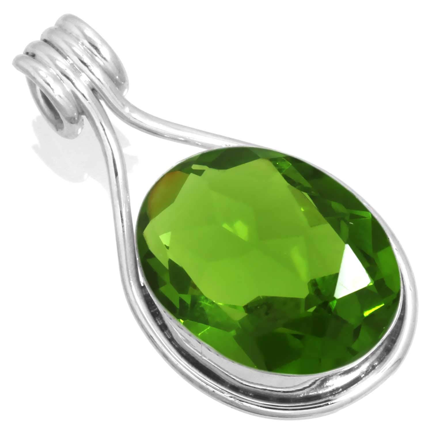 925 Sterling Silver Handmade Pendant for Women 12x16 Oval Gemstone Costume Silver Jewelry for Gift (99560_P)-image-39