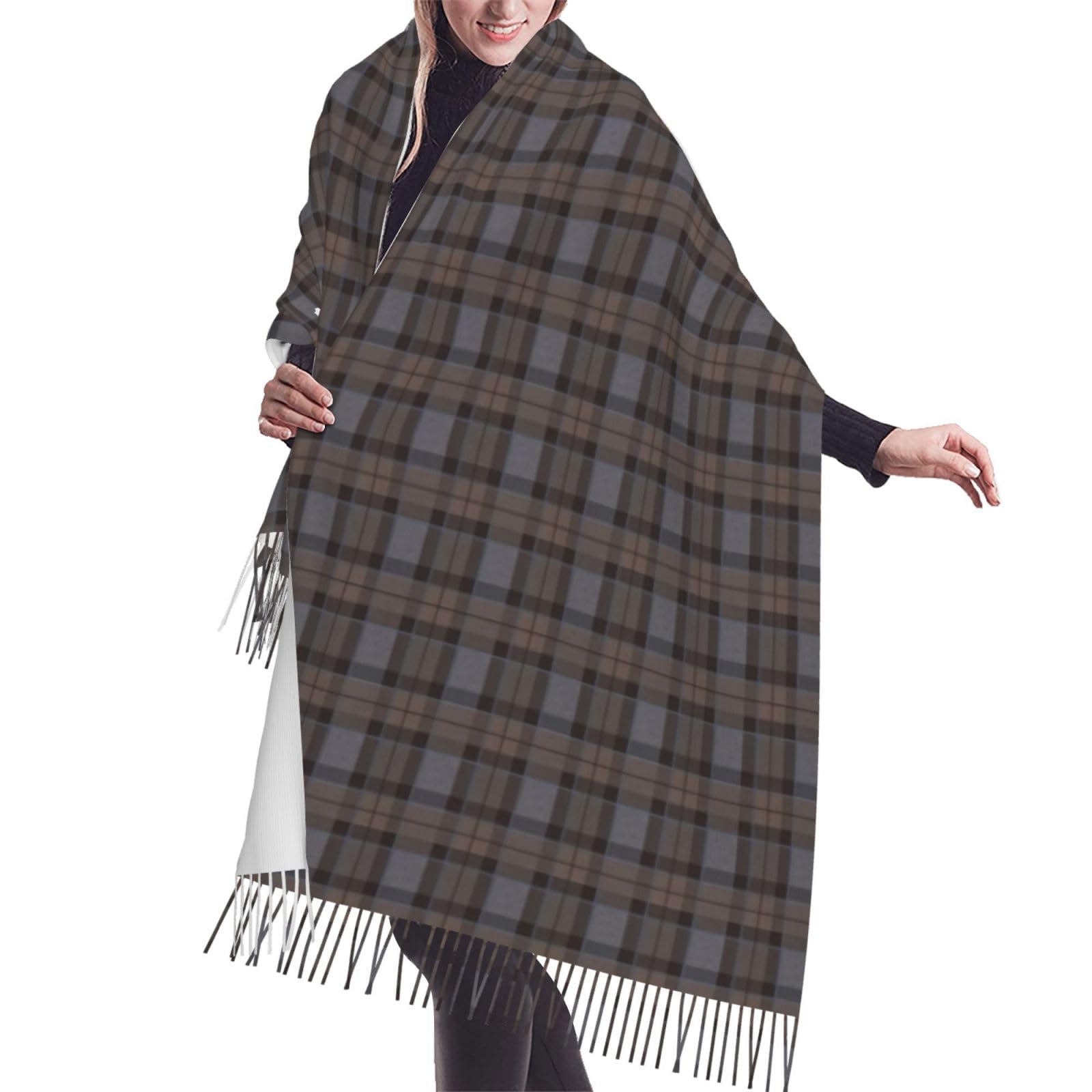 Peiyeety Unisex As Pic Outlander Tartan - Fraser Tartan Cashmere Fringe Scarf Autumn And Winter Scarves The Most Soft Classic