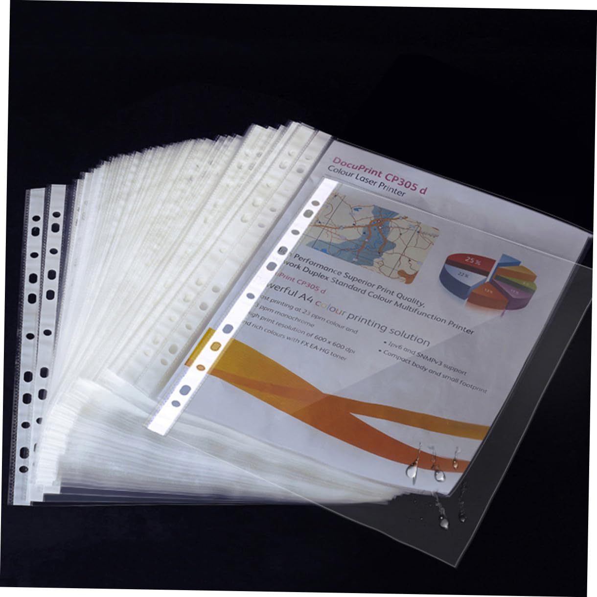 Pochettes Perforées A4 Transparentes 11 Trous Pp, Lot de 100