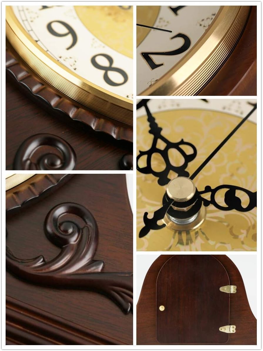 Mantel Clocks, Mantle Clock Wooden Bell Decorative Fireplace Clock is A Clock Solid Wood Shelf That Runs On Batteries