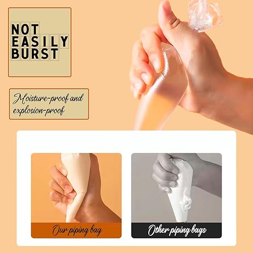 Miniatura 3 de 100 bolsas de pastelería desechables extragruesas  Bolsas de plástico profesionales para pastelería para pasteles, cupcakes, galletas y glaseado