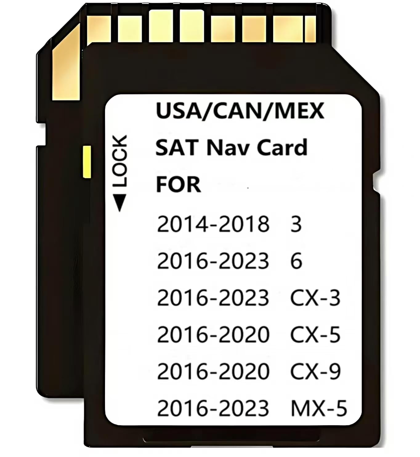 Navigations-Speicherkarte kompatibel mit Maz*da 2016–2020 CX-5 / CX-9, 2014–2018 Maz*da 3, 2016–2023 Maz*da 6 / CX-3 / MX-5, verbesserte USA/CAN/MEX Karten