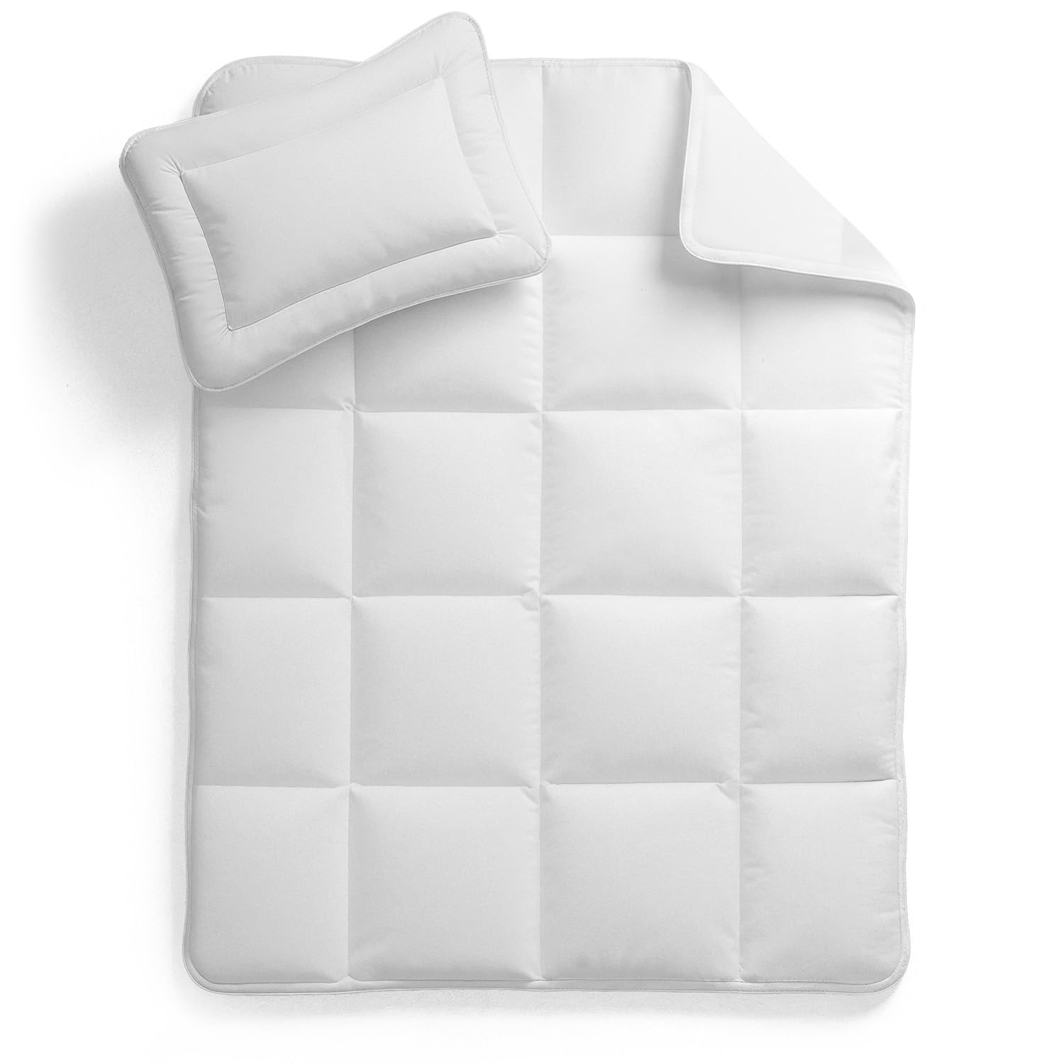 Laleni Piumone Culla Neonato 100x135 cm con Cuscino 40x60 cm – Trapunta e Cuscino OEKO-TEX, Lavabili, Colore Bianco