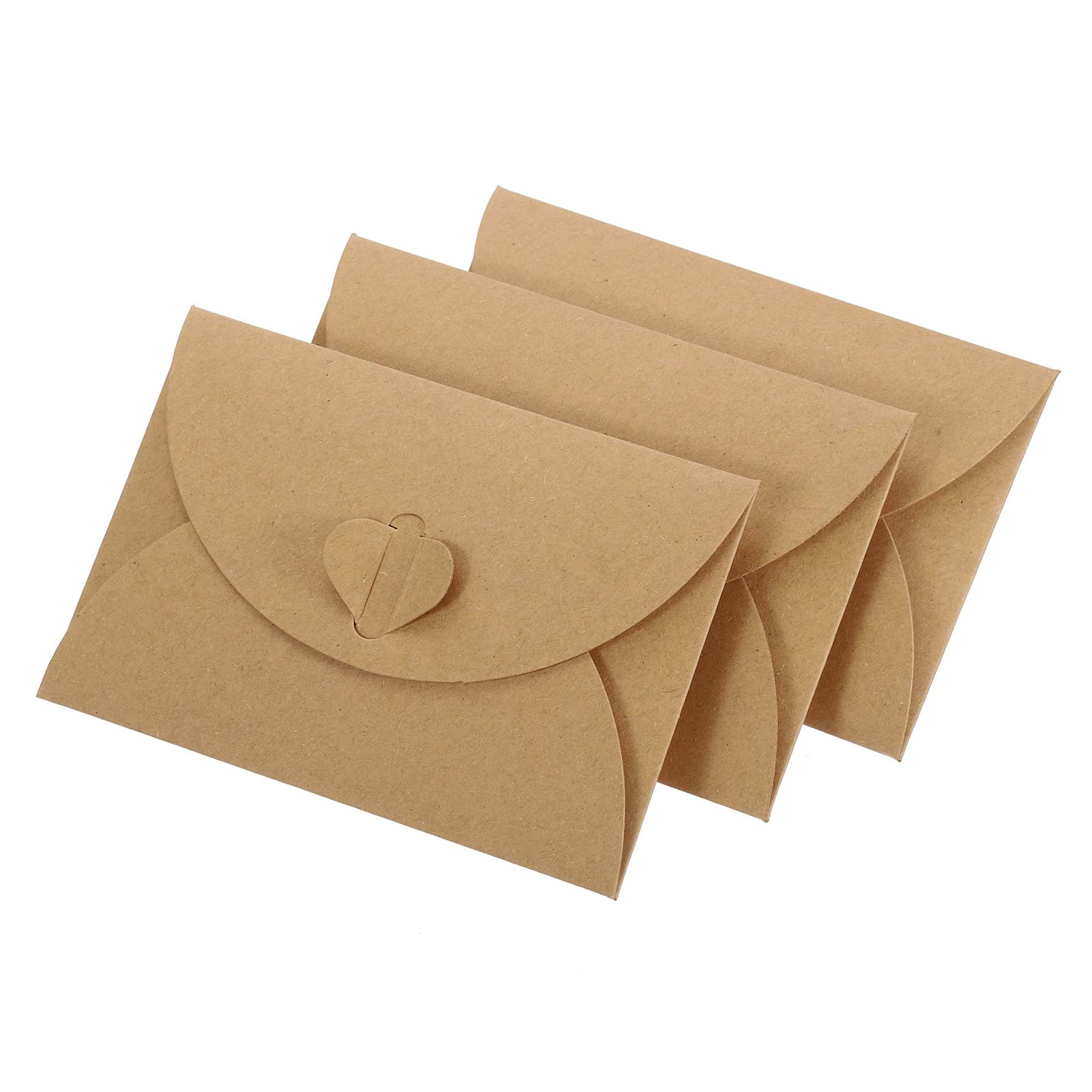 YOKIVE 24 Pack Mini Envelopes, Heart Shaped Clasp, Brown, Small