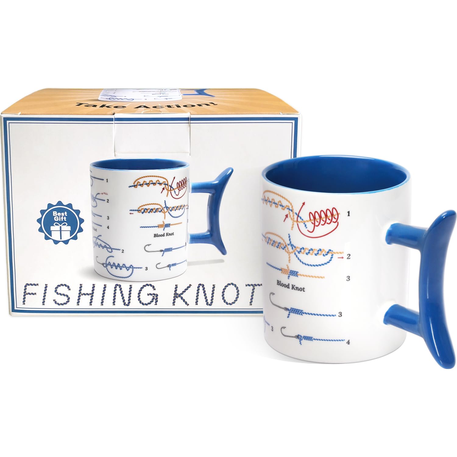 Waterproof Fishing Knot Handbook: 12 Easy Knots | Step-by-Step Guide & Mini Carabiner | Ideal for Novices