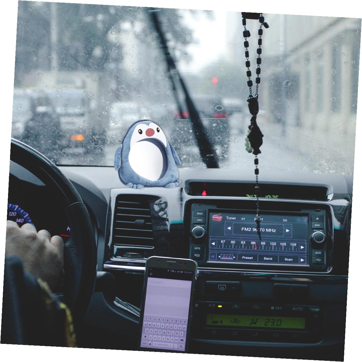Penguin Shaped Rearview Mirror for Car Safety Mirror Rear Facing with Wide View Suitable for Car Seats
