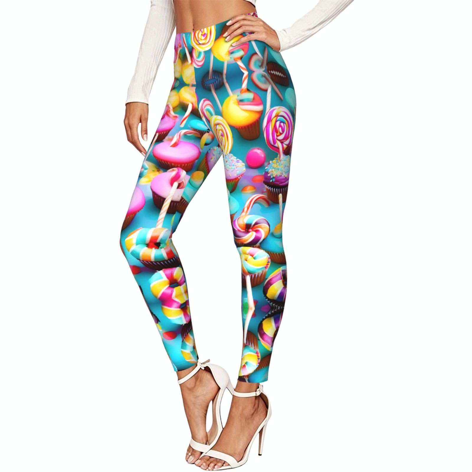 Leggings con estampado de donuts y ropa deportiva elástica para mujer 7