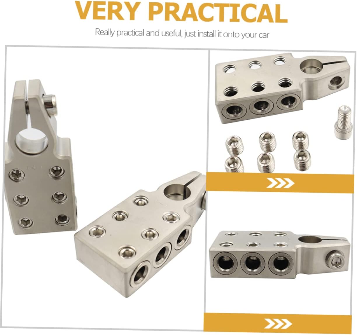 1Pair Auto Battery Terminal Clamps Awg Connector for Vehicle Rv Truck and Pickup Positive Negative Tapered Post Durable and Practical