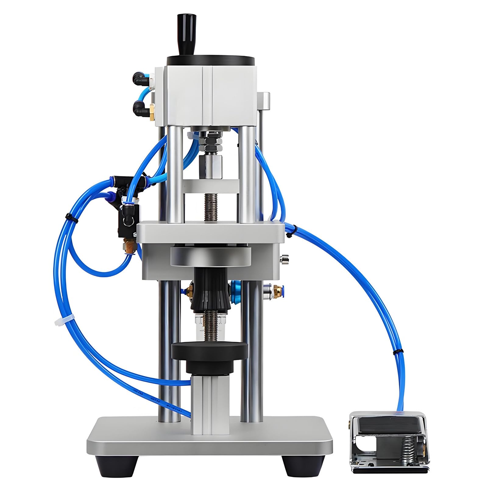 Pneumatic Perfume Capper 13-20mm, Foot Pedal Crimping Machine Tabletop 20mm