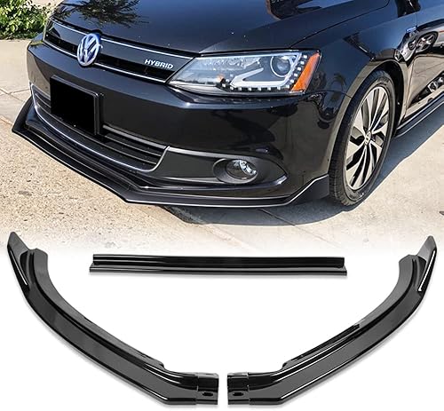 Miniatura 2 de Q1-TECH, 5 piezas de borde delantero + falda lateral Rocker Aleta Difusor Aleta Canard compatible con Volkswagen Jetta 6  MK6 2011-2014, alerón