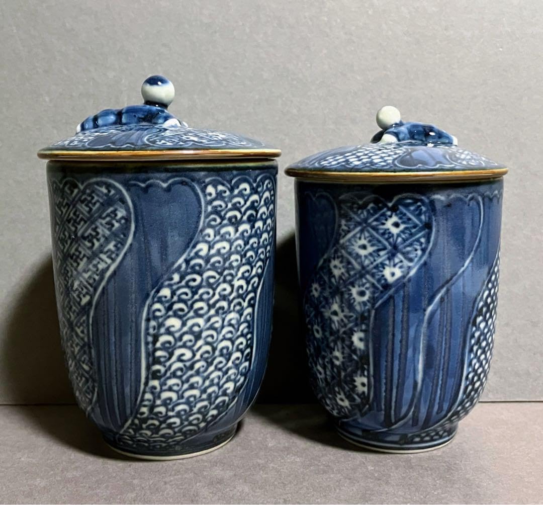 京焼 加藤利昌 祥瑞 一閑人 蓋付き湯呑 夫婦 ペア