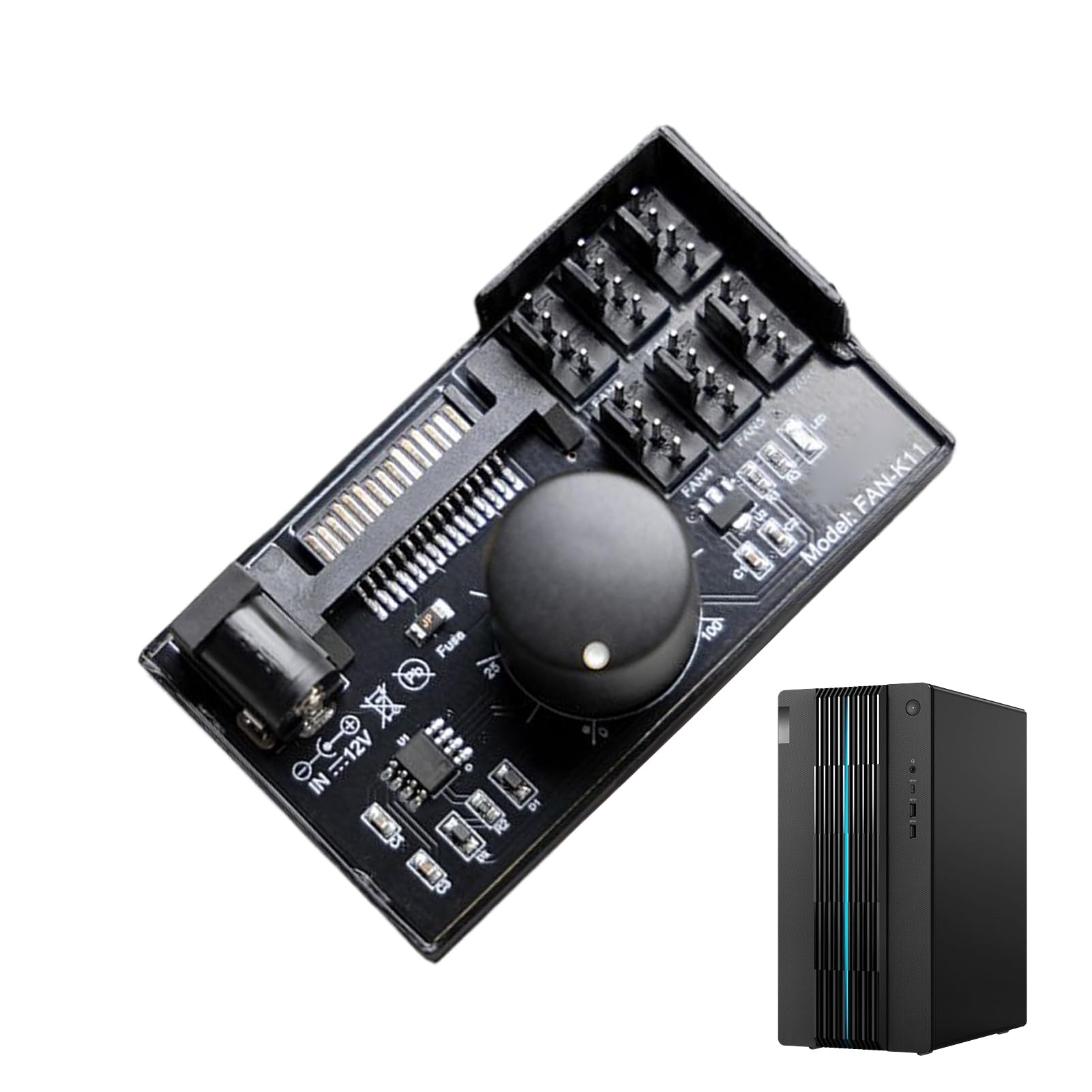 Concentrador de ventilador de computadora con interfaz de 4 pines para accesorios de PC