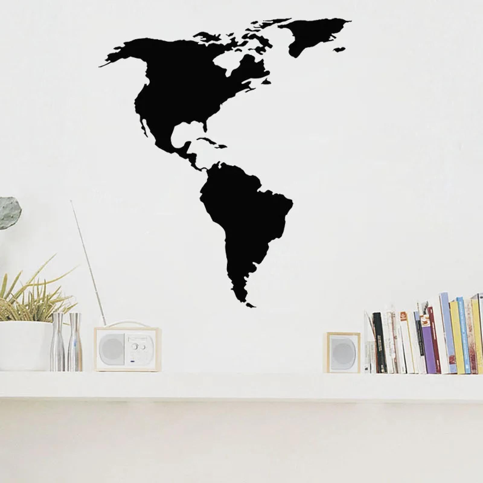 North and South America map wall Sticker Living Room wall wall Sticker Art Mural Geography Wallpaper Poster Decoration