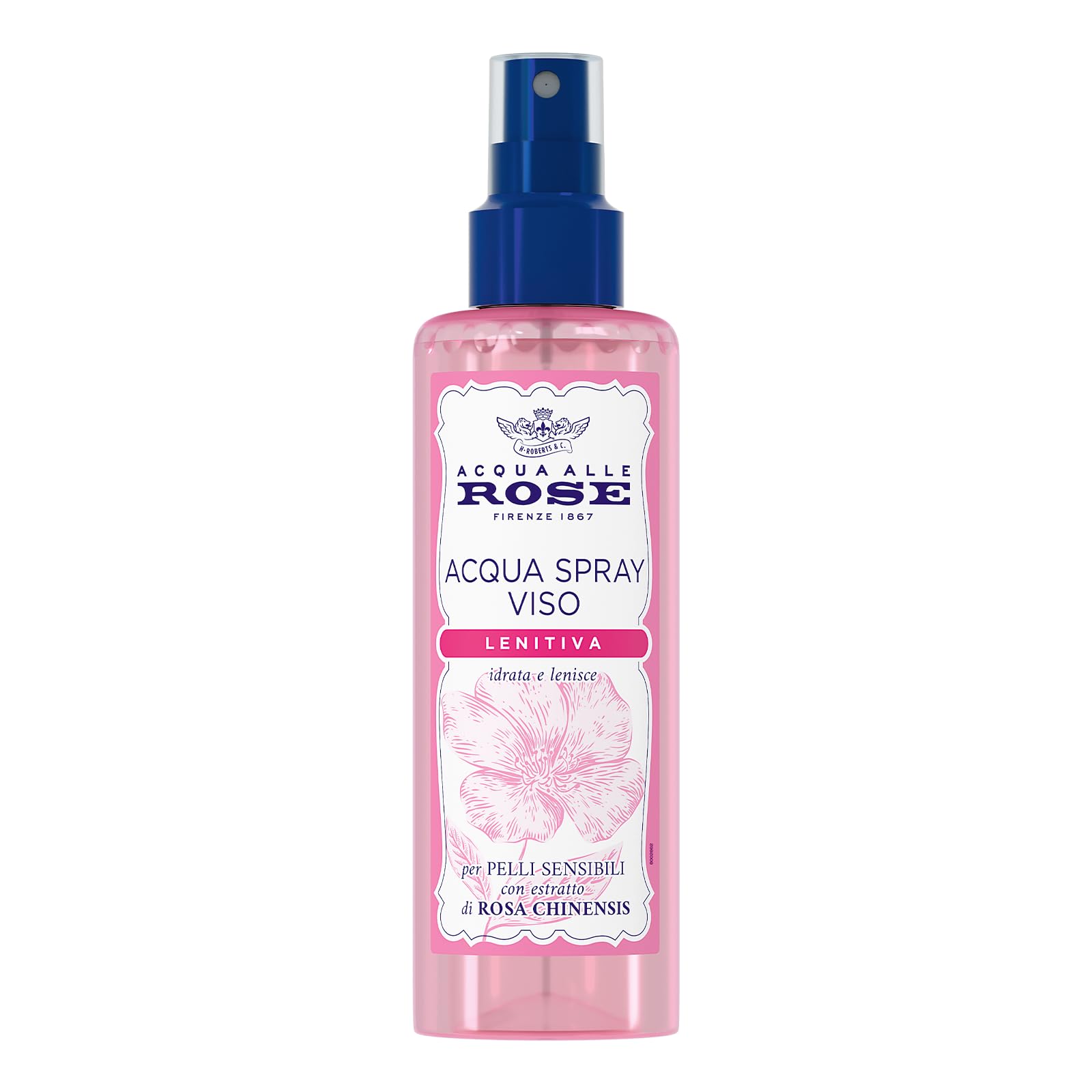 Acqua alle Rose, Acqua Spray Viso Lenitiva, Ottima per Pelli Sensibili, Rinfresca e Lenisce la Pelle, con Estratto di Rosa Chinensis, 200 ml