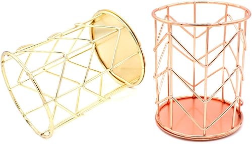 Miniatura 5 de Soporte para lápices, soporte de lápiz de metal, soporte para lápices de oro rosa, organizador de escritorio para el hogar, escuela, suministros de