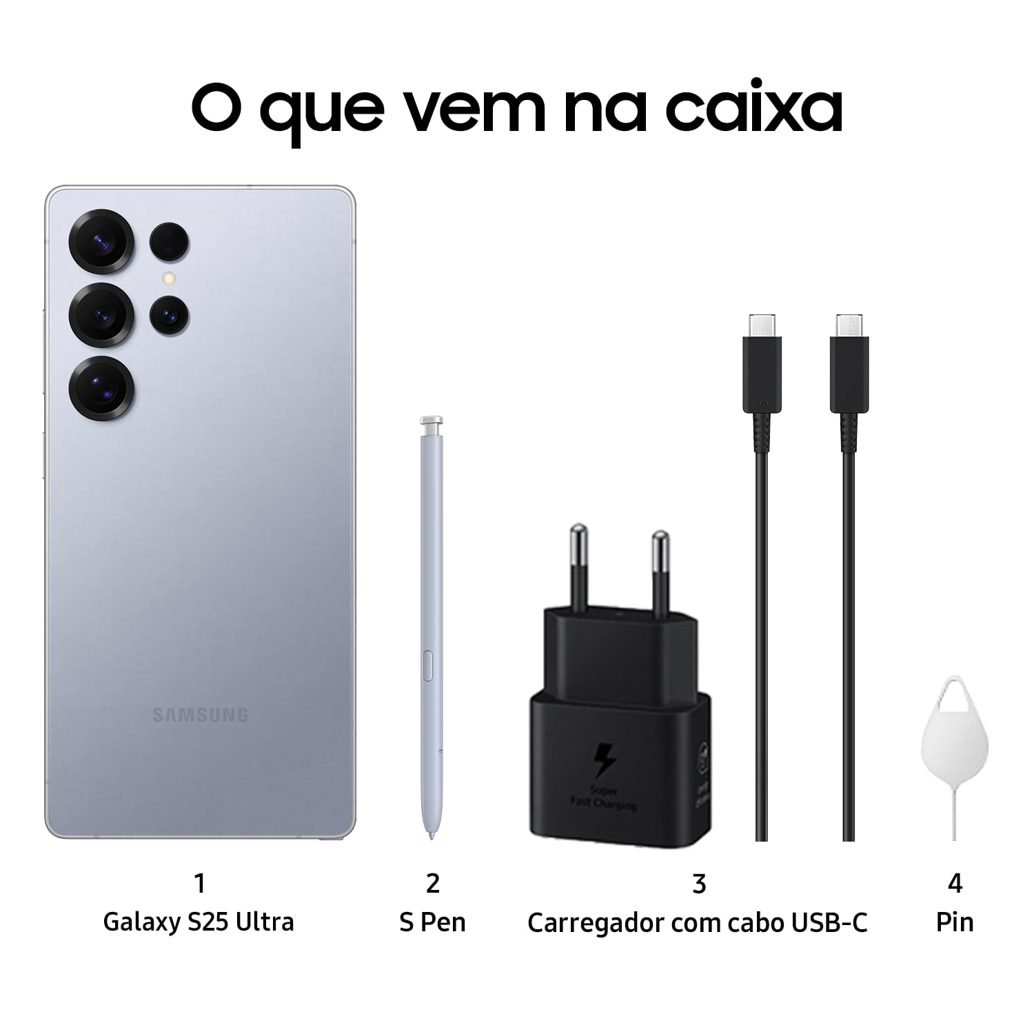 Celular Samsung Galaxy S25 Ultra 5G, 256GB, 12GB RAM, Câmera