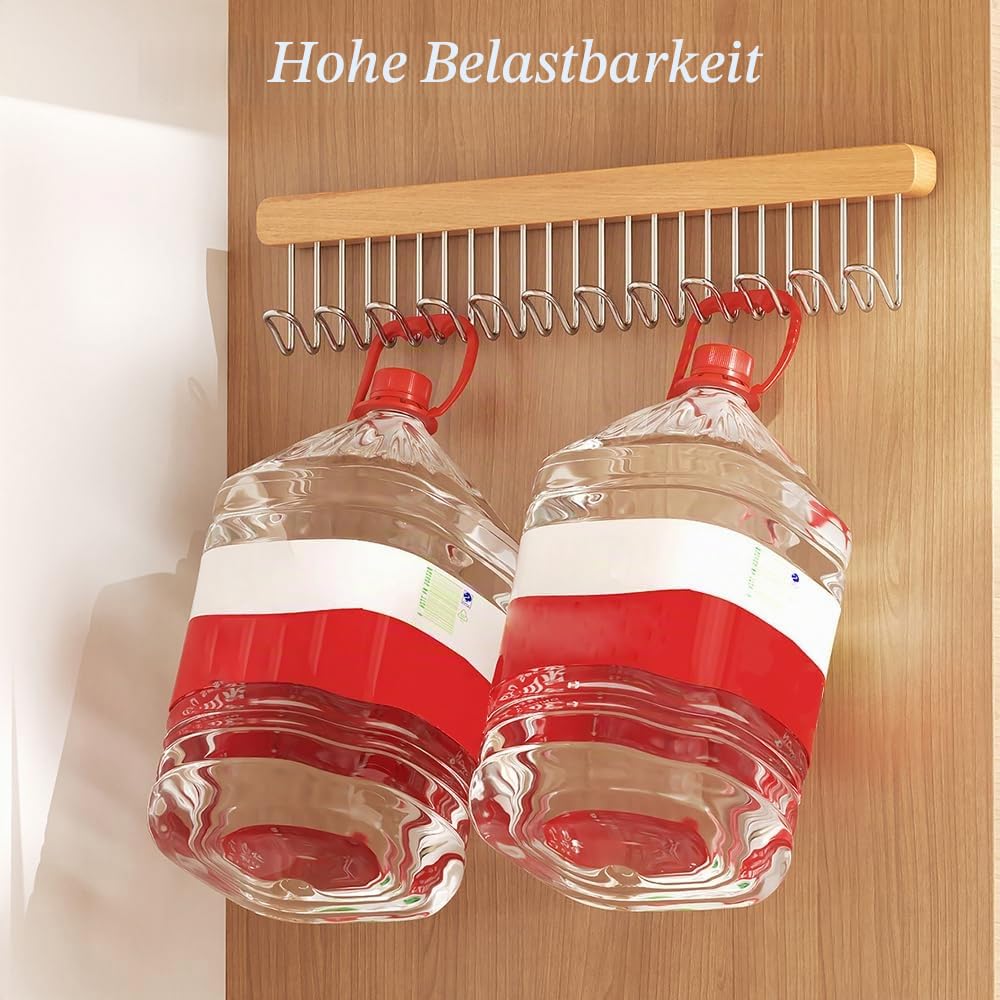 Set mit 2 Holzhaken für Kleiderschrank, Holzhaken für Tanktops und BHs, wirtschaftliche Wandhaken für Mäntel, Wandorganizer mit Haken für Krawatte, Gürtel, Schal