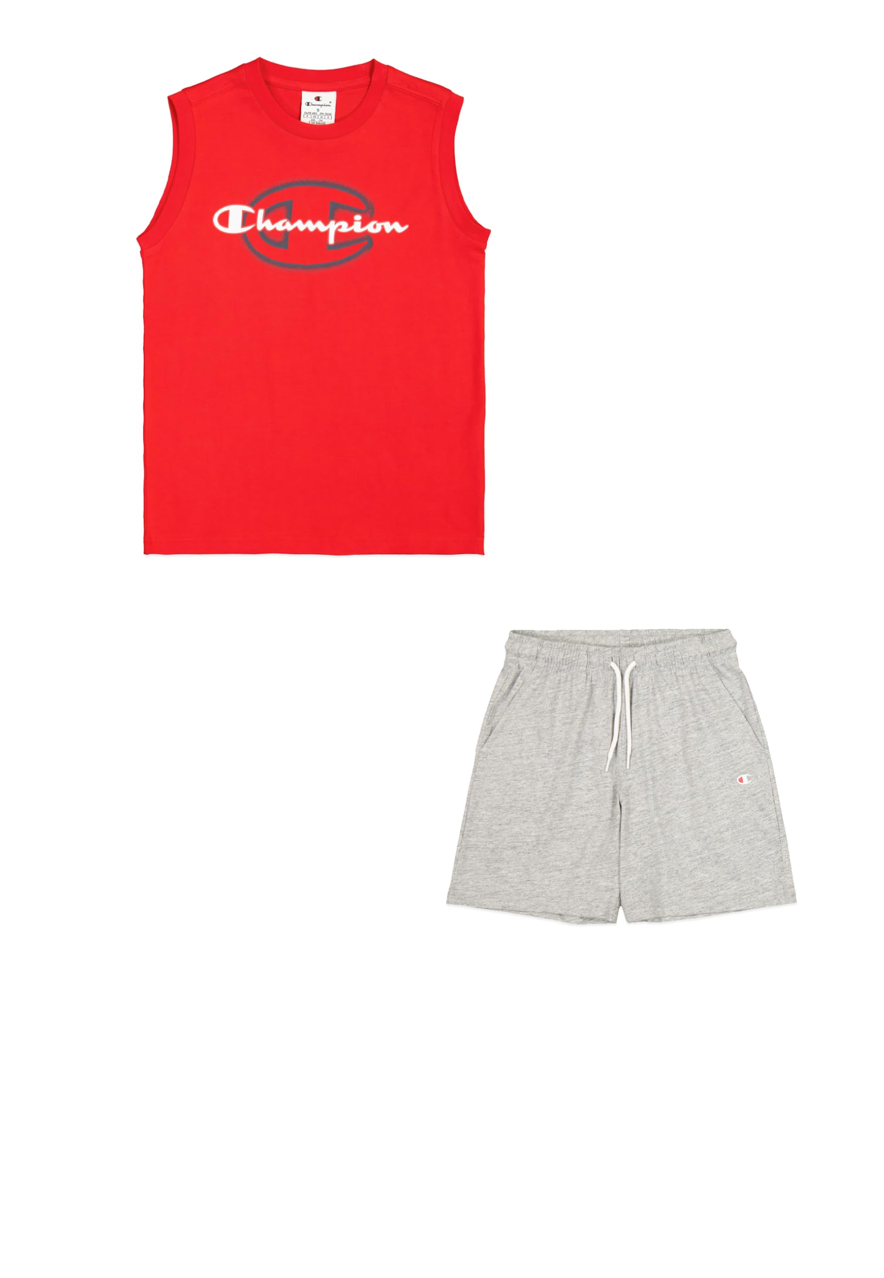 Champion Boy's Legacy Boy - Graphic Sleeveless Crewneck Set with Large Print, Red (RS011), XXS