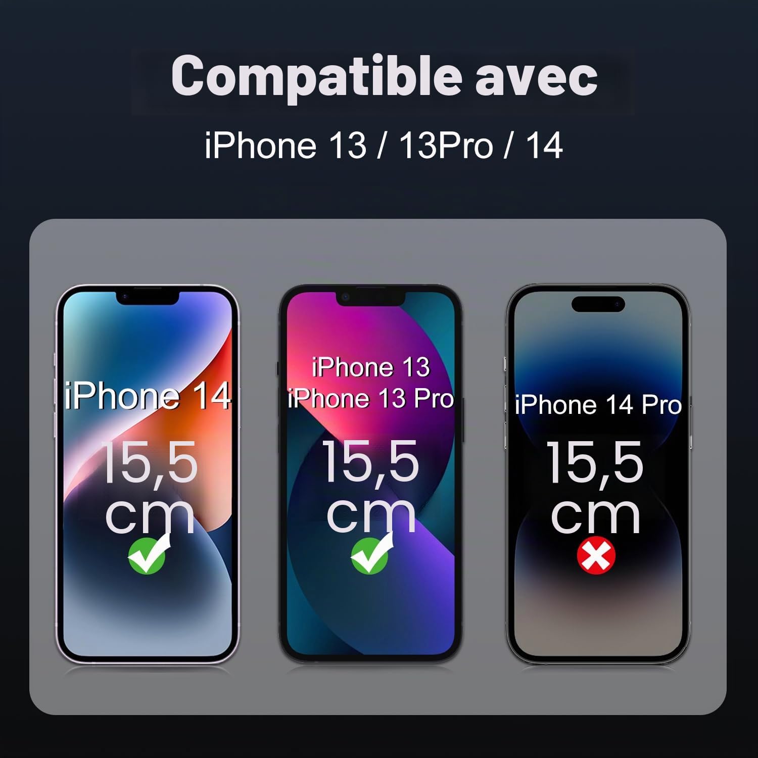Tentoki Verre Trempé pour iPhone 16e, iPhone 13/13 Pro/iPhone 14 (6,1 Pouces), vitre Protection ecran [lot de 2] -Sans Bulles, Couverture Complète, Anti Rayures, Dureté 9H
